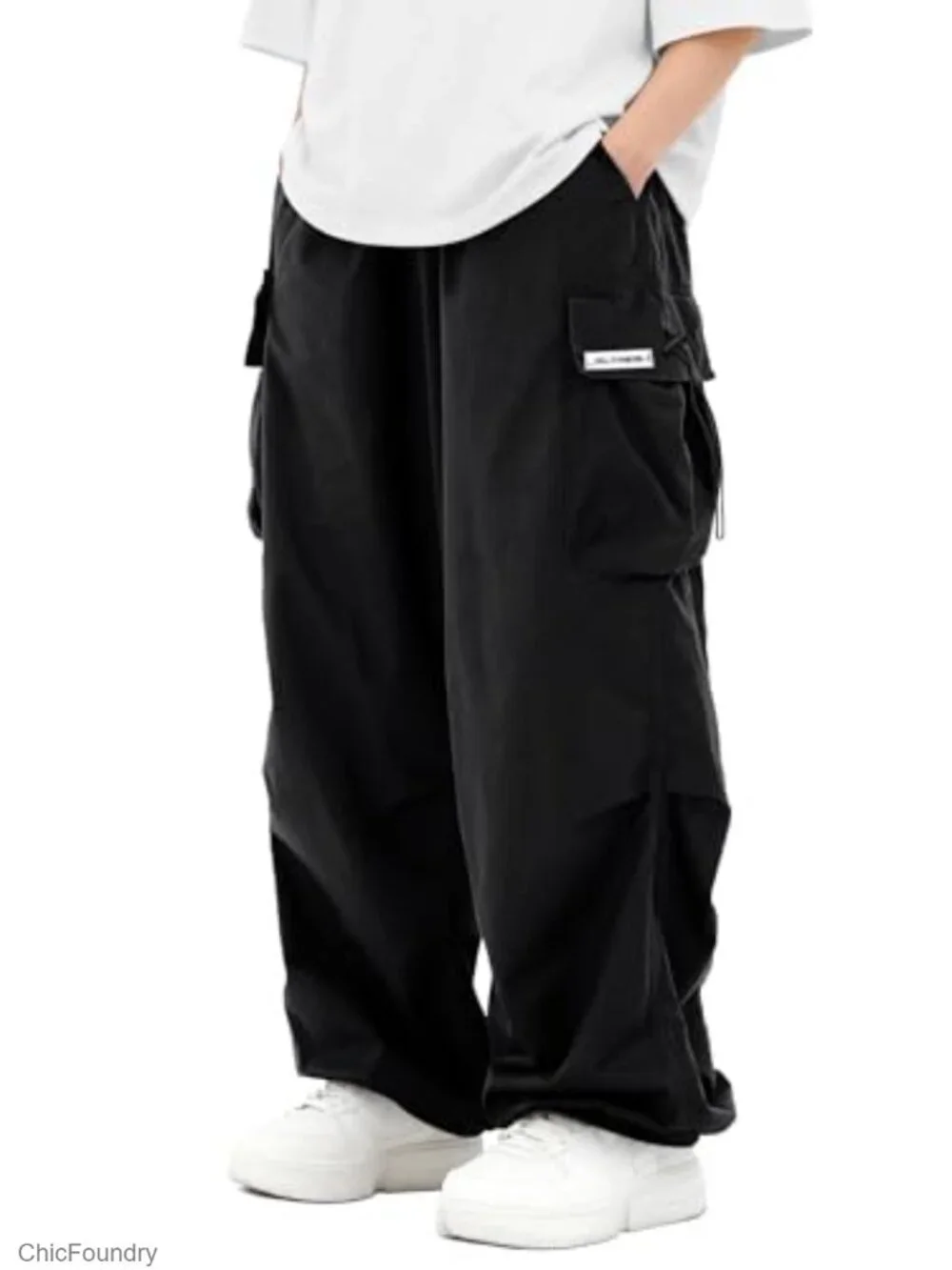Men's Baggy Cargo Pants Loose Fit Casual Parachute Joggers Sweatpants